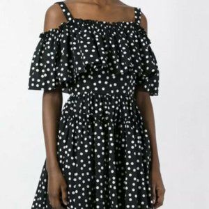 Dolce And Gabbana Cold-shoulder ruffled polka-dot